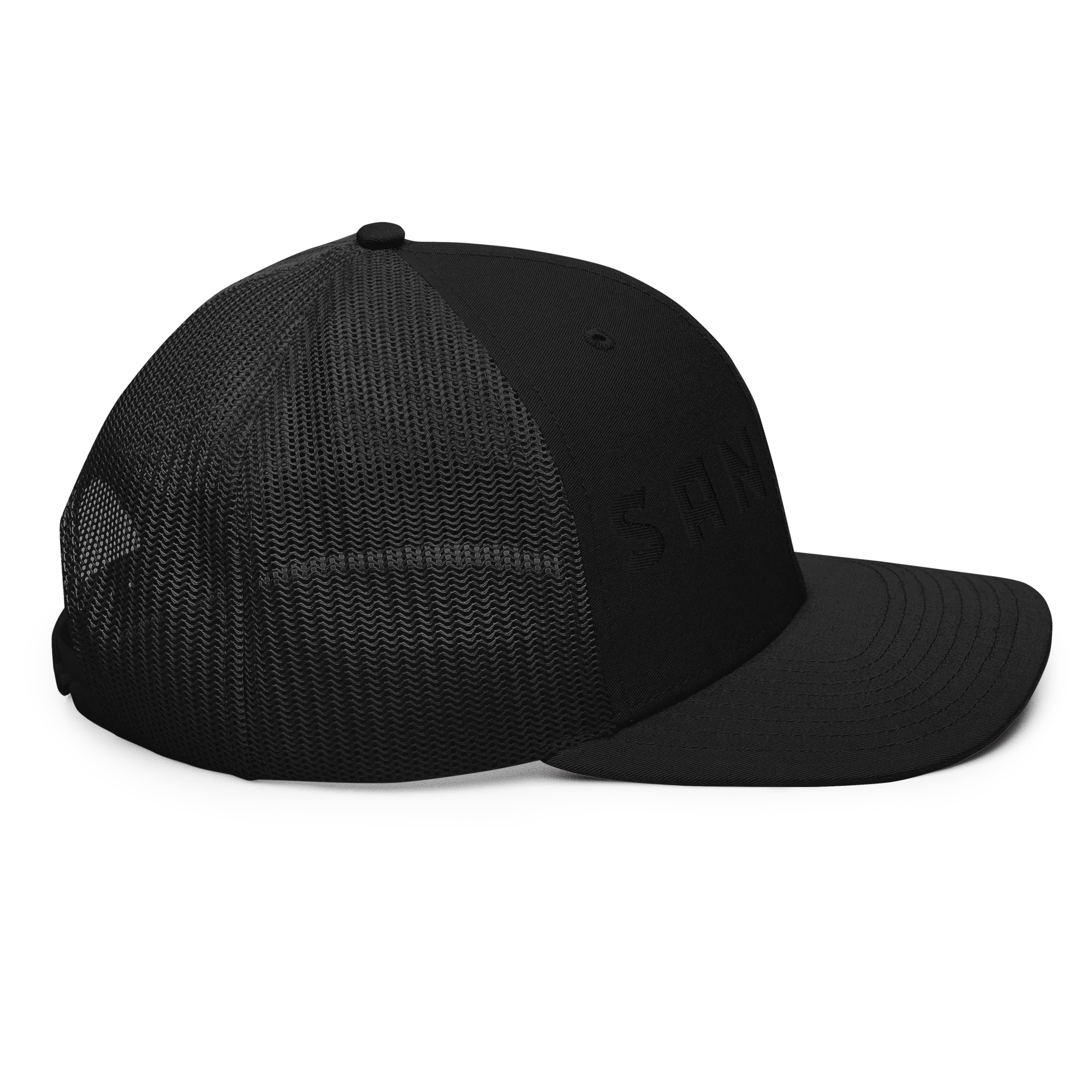 Sanctus Black on Black 3D Puff Trucker Cap - Image 9