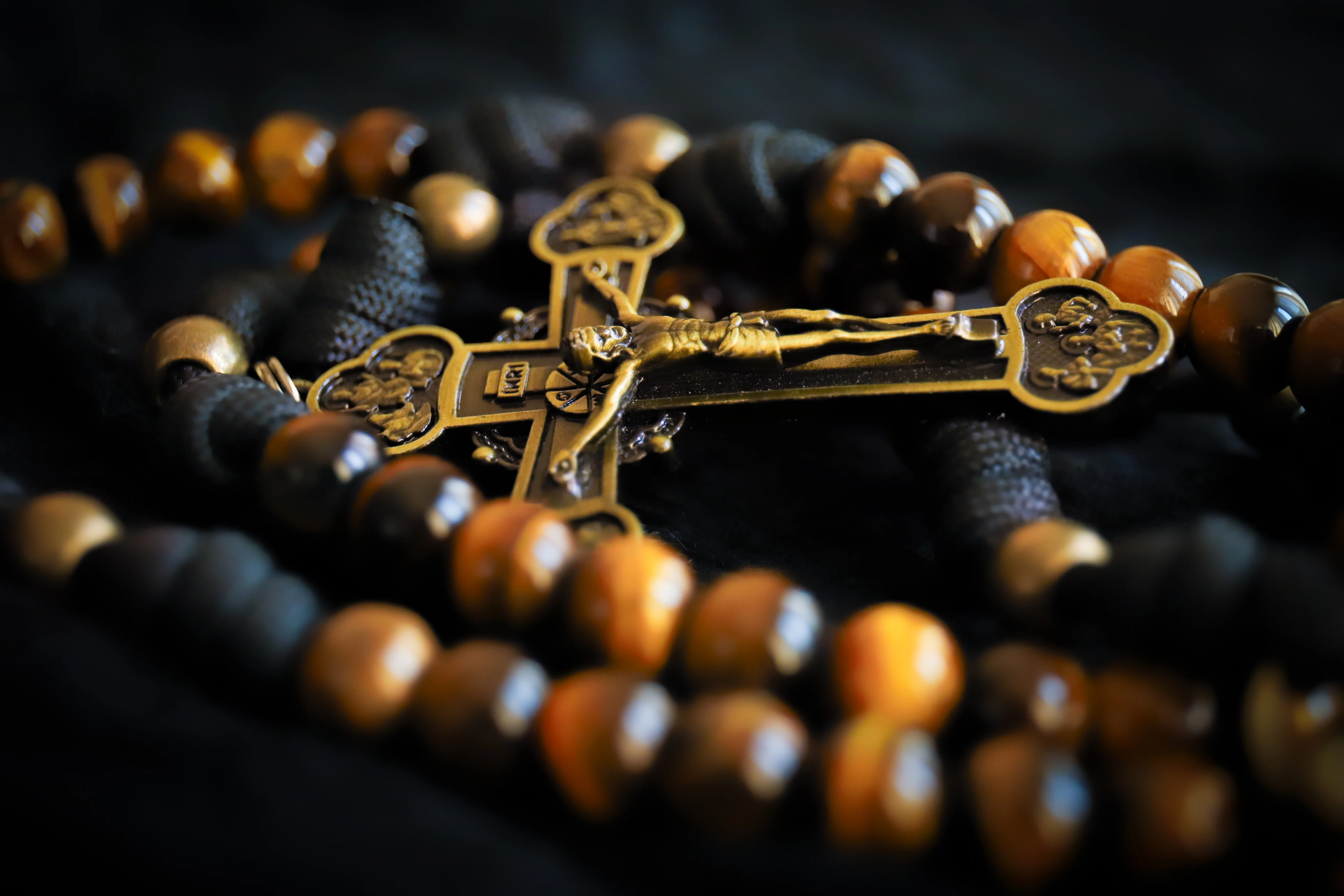 Limited Edition Apostolic Belt Rosary - Tiger's Eye Stone and Brass - Image 9