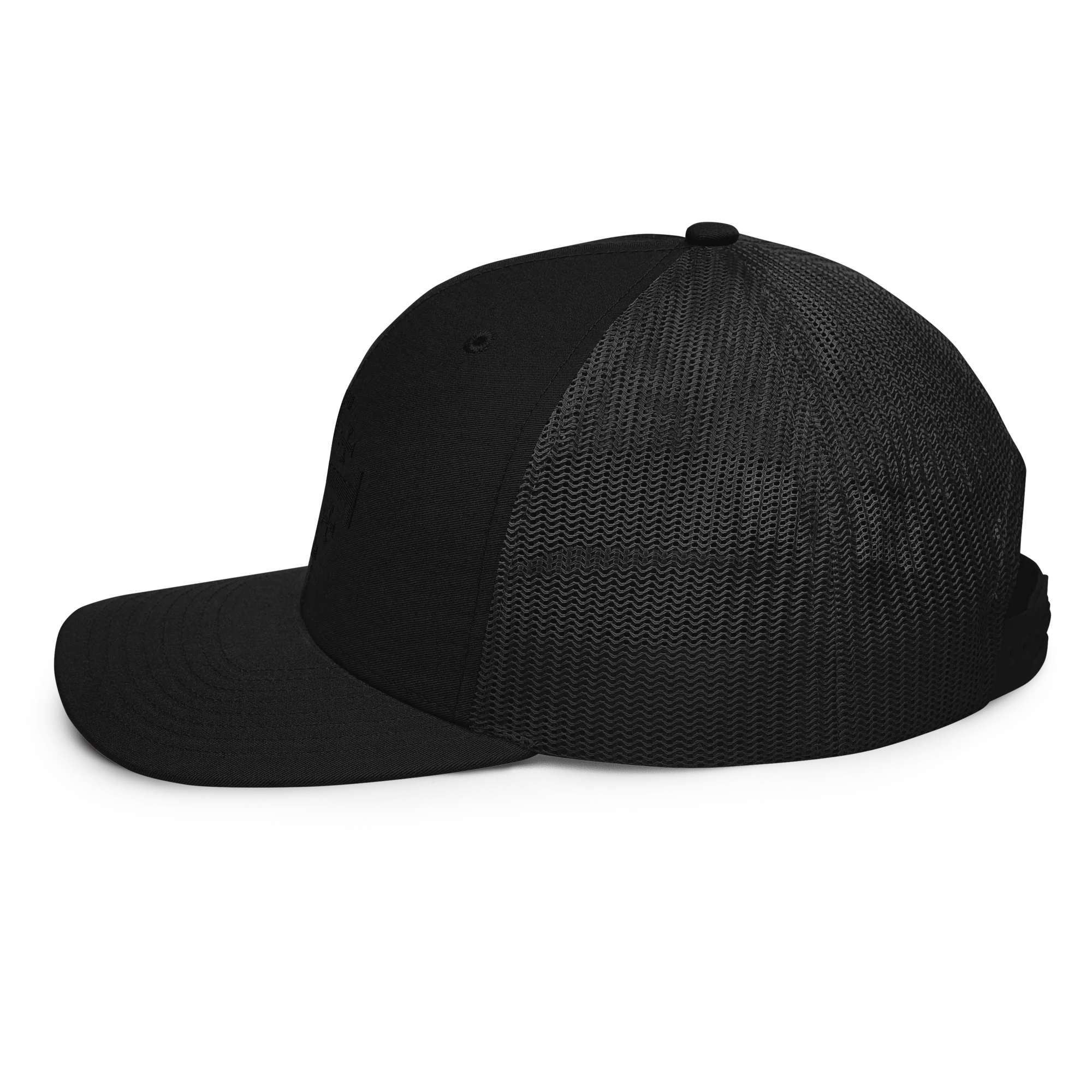 Black on Black Jerusalem Cross Trucker Cap - Image 3