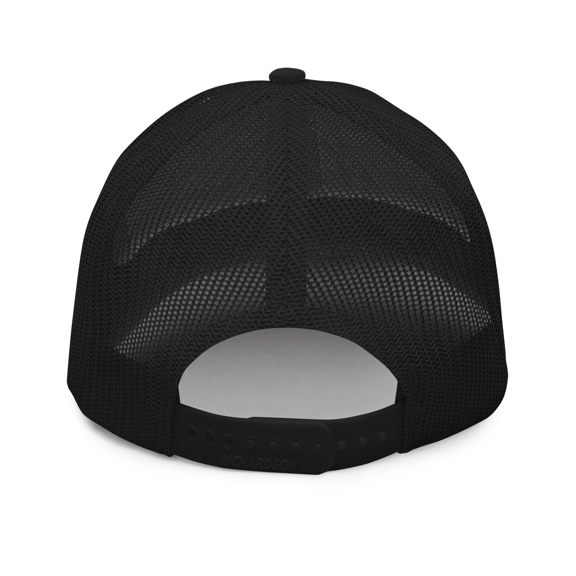 Black on Black Victory Chi Rho Trucker Cap - Image 6