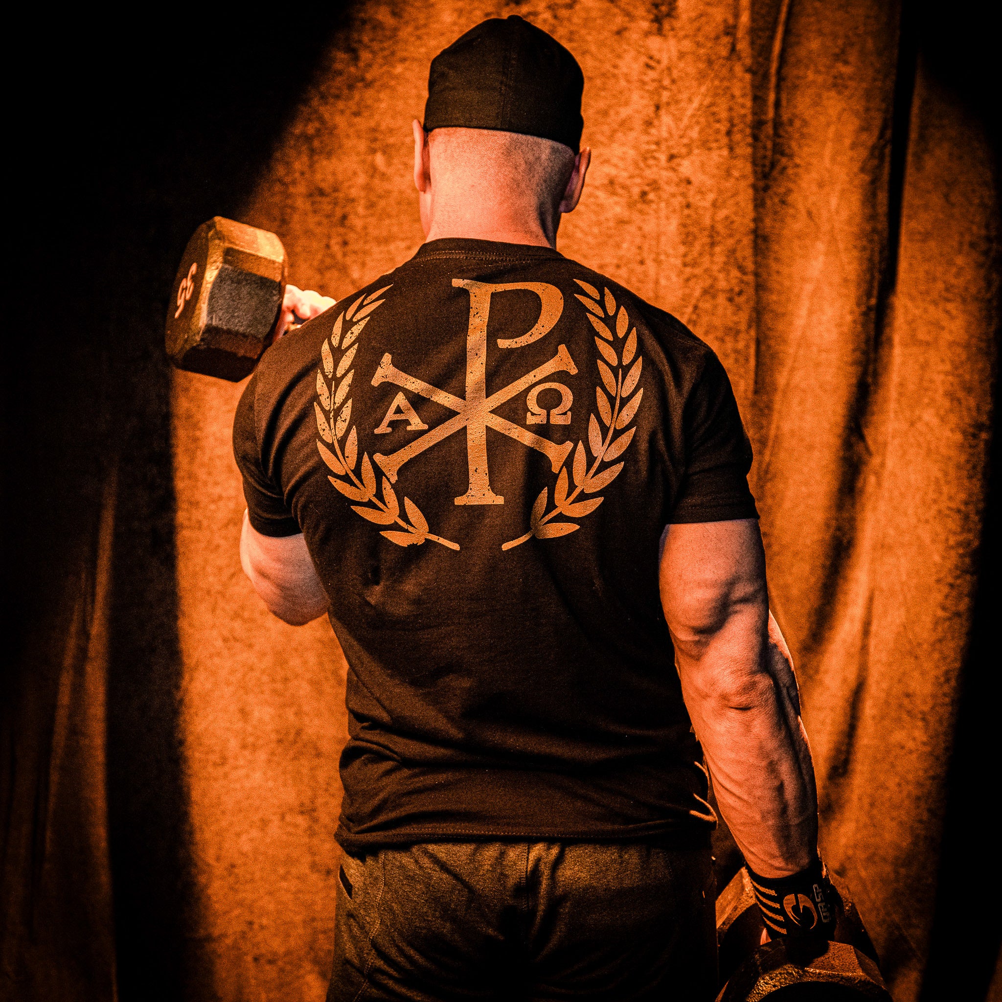 Chi Rho Powerlifter Fitted T-shirt