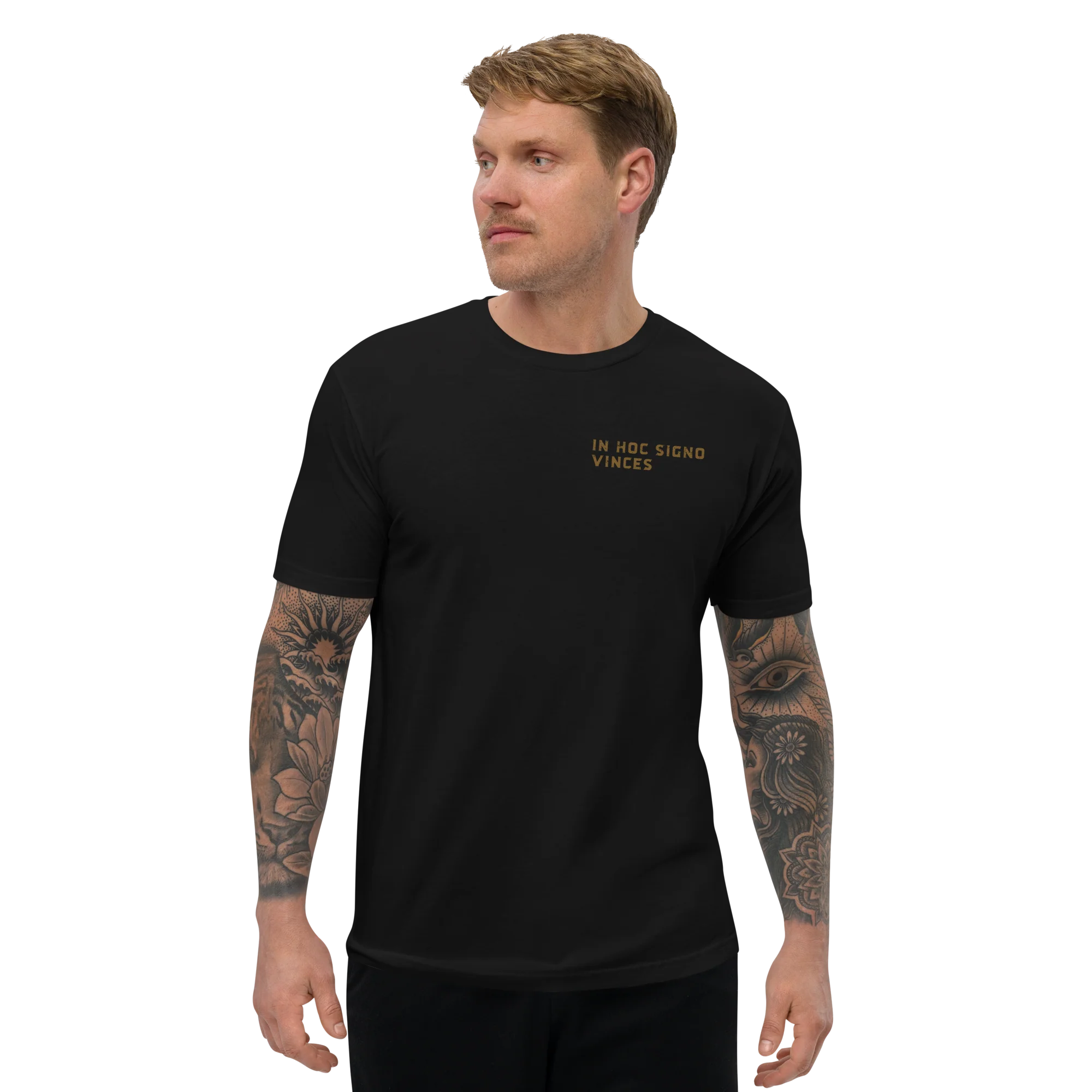 Chi Rho Powerlifter Fitted T-shirt - Image 4