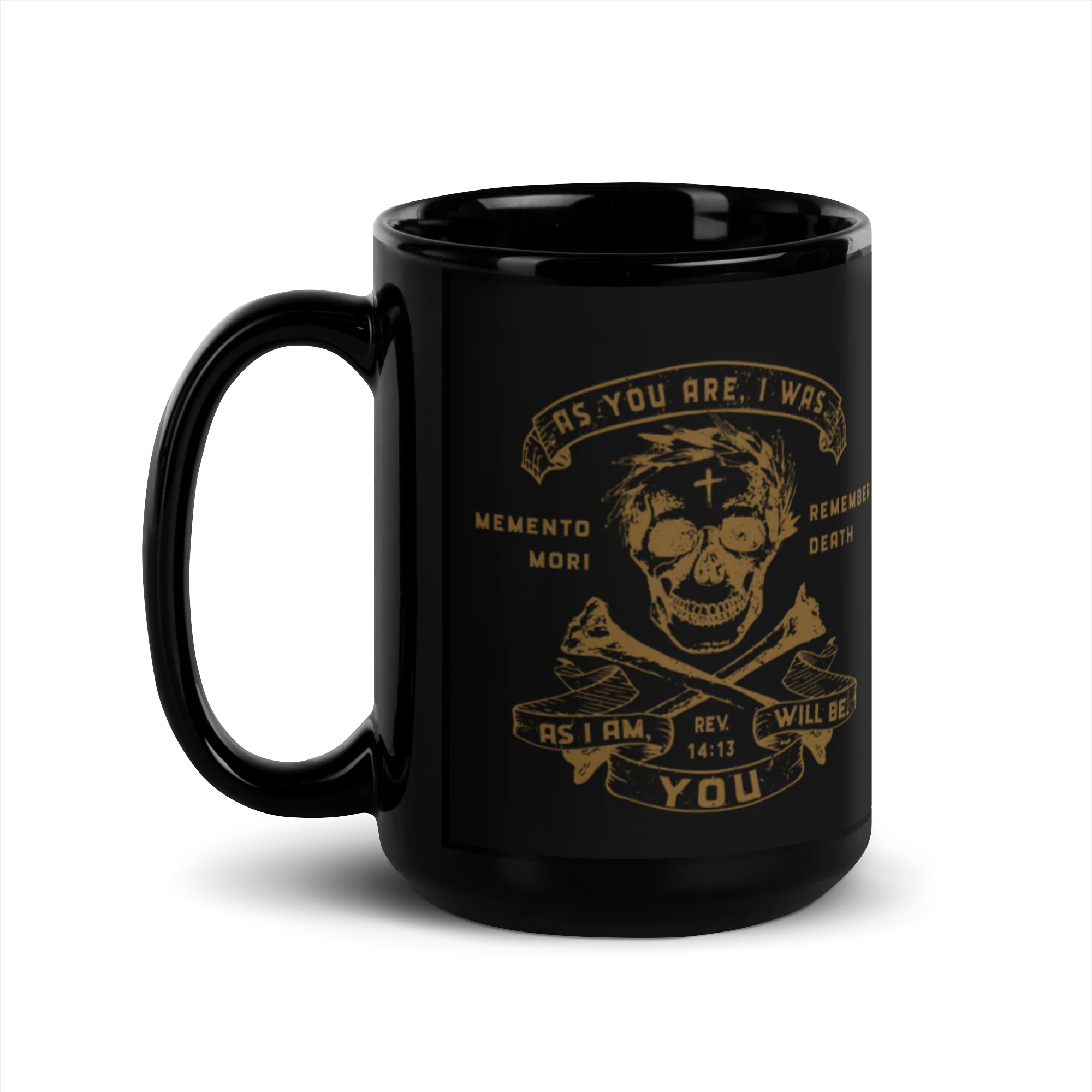 Memento Mori 3 - Black Glossy Mug