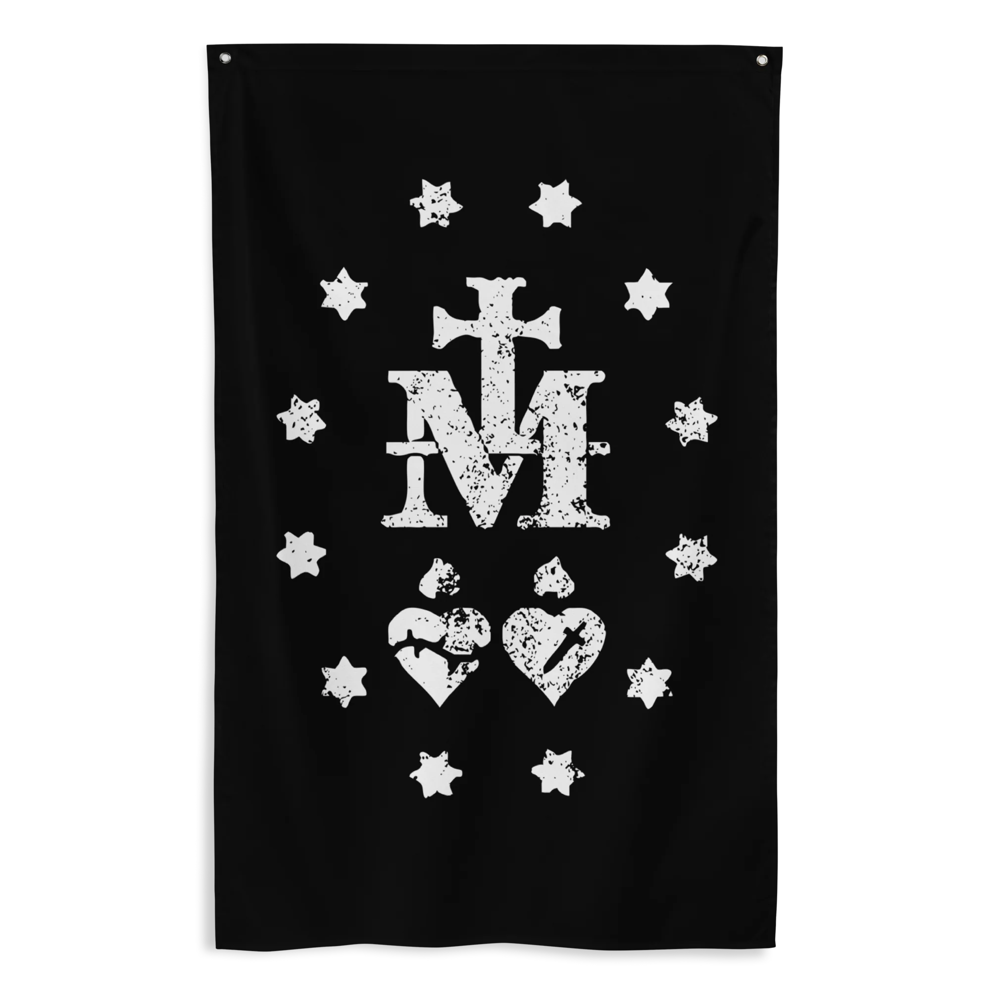 Miraculous Medal Flag - Black & White