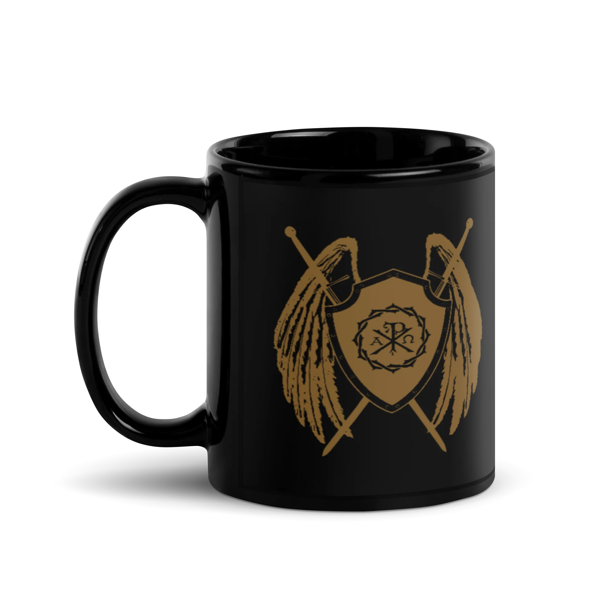 Sanctus Black Glossy Mug - Image 4