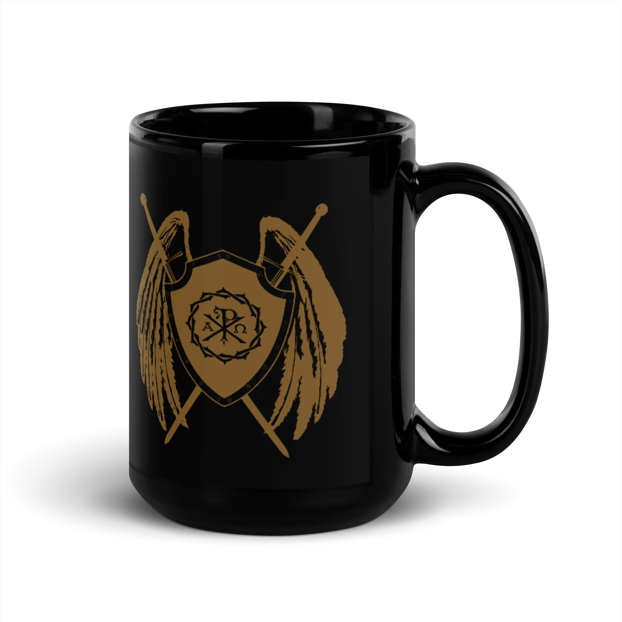 Sanctus Black Glossy Mug - Image 6