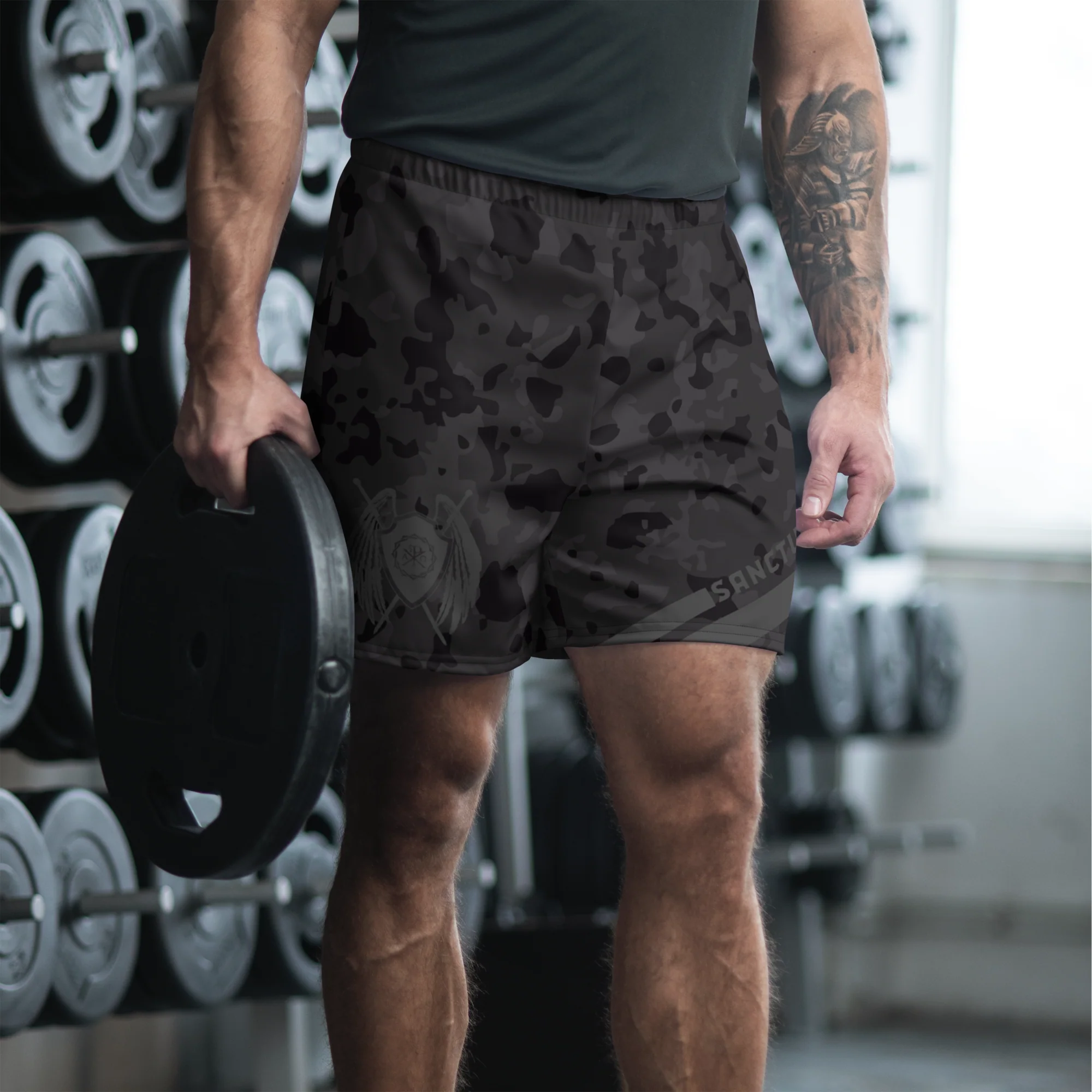 Sanctus Black Multicam Athletic Long Shorts - Image 5