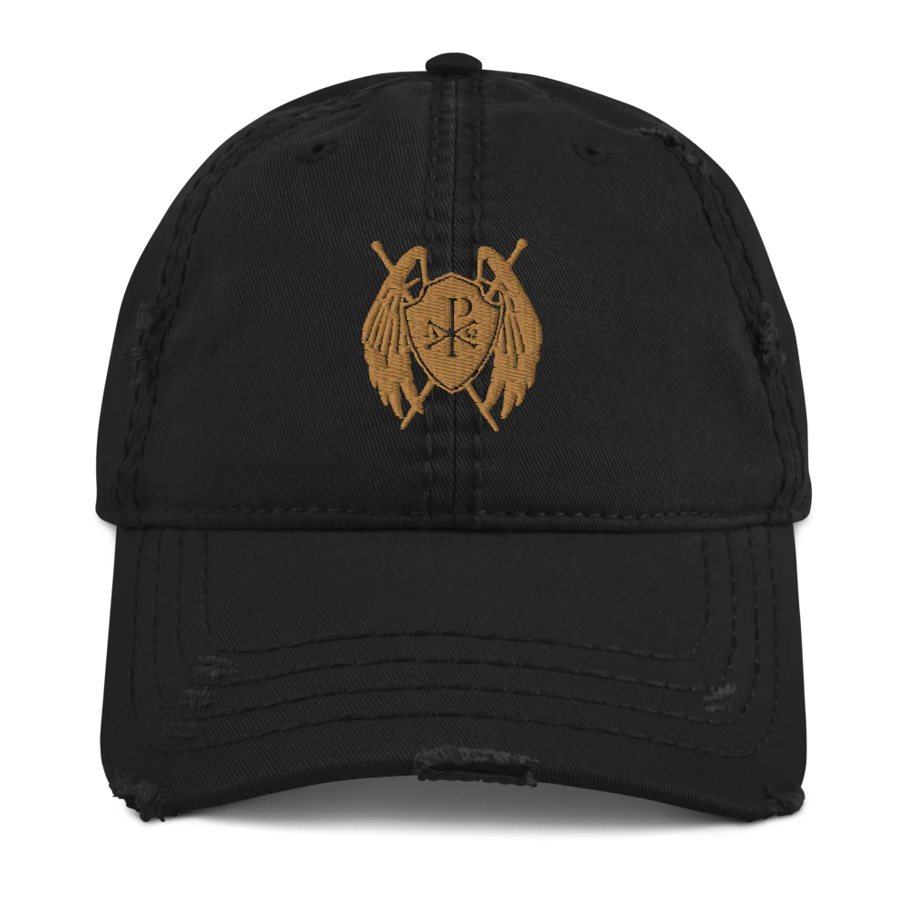 Sanctus Crest Distressed Dad Hat