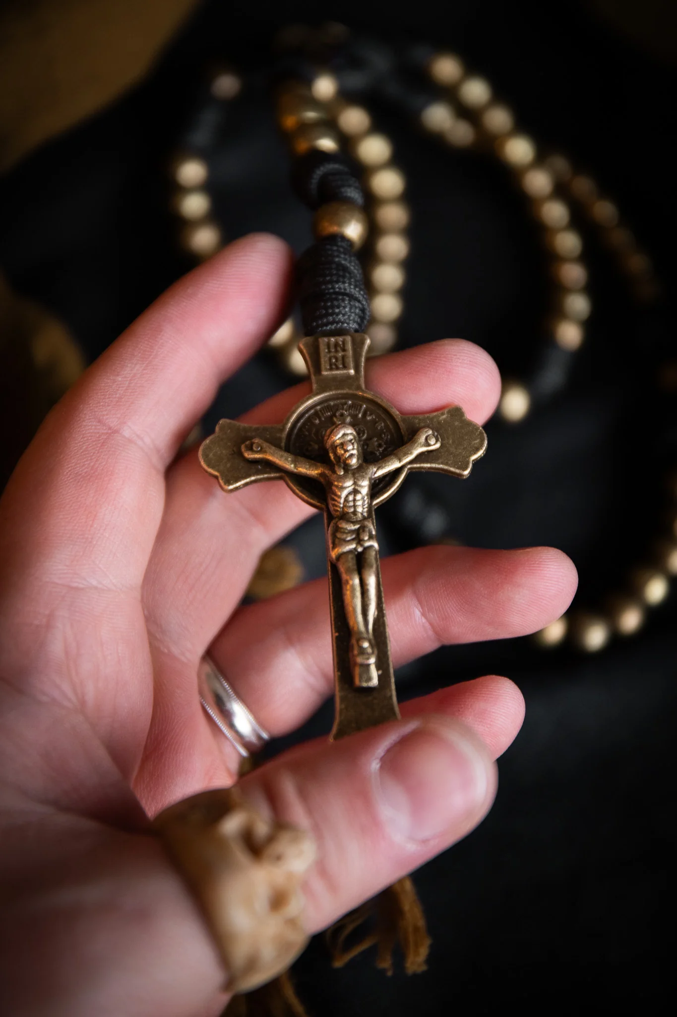 Sanctus Open Carry Belt Rosary  MKII - Black & Brass - Image 11
