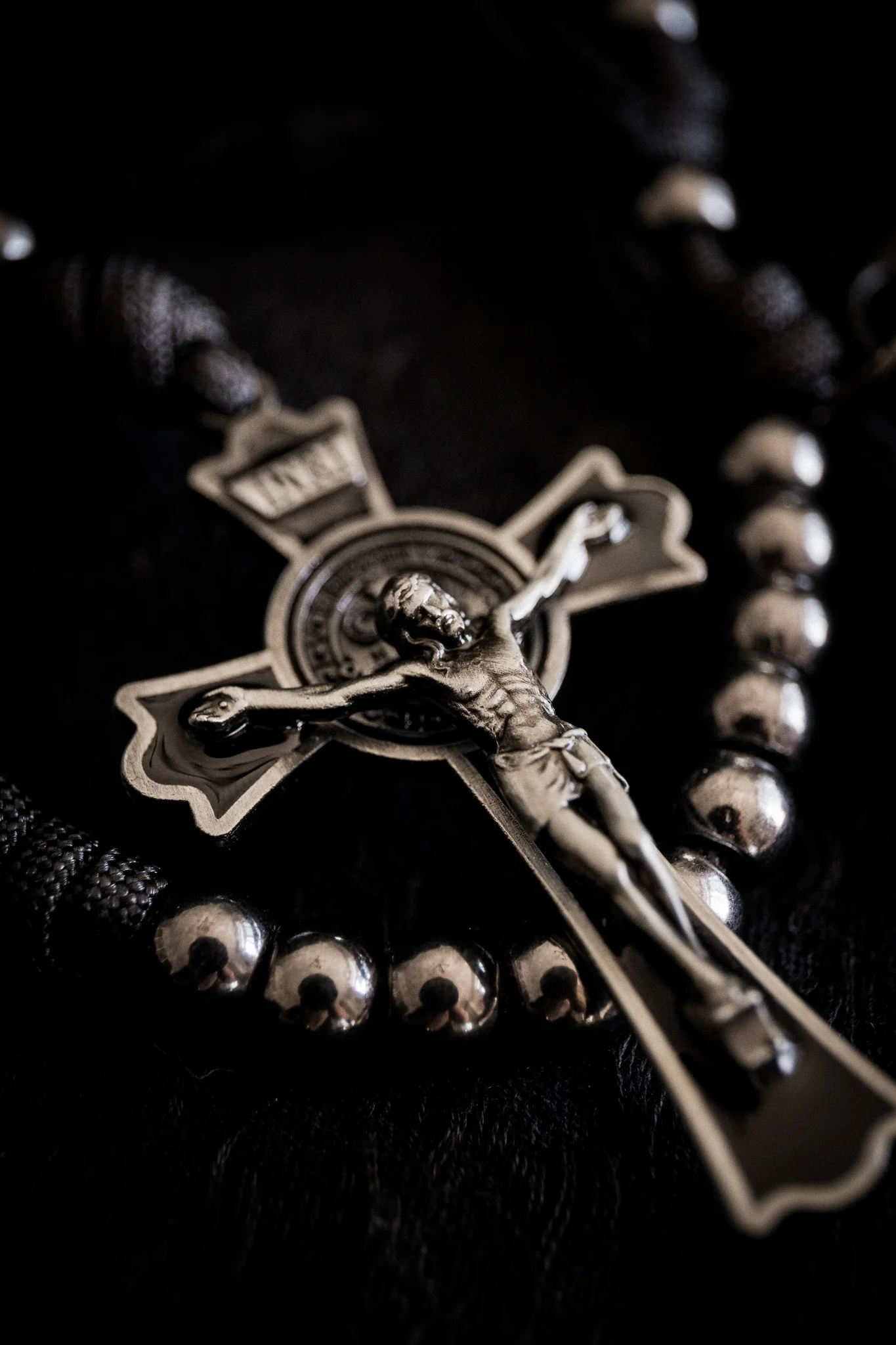 Sanctus Open Carry Belt Rosary  MKIII - Black & Gunmetal - Image 4