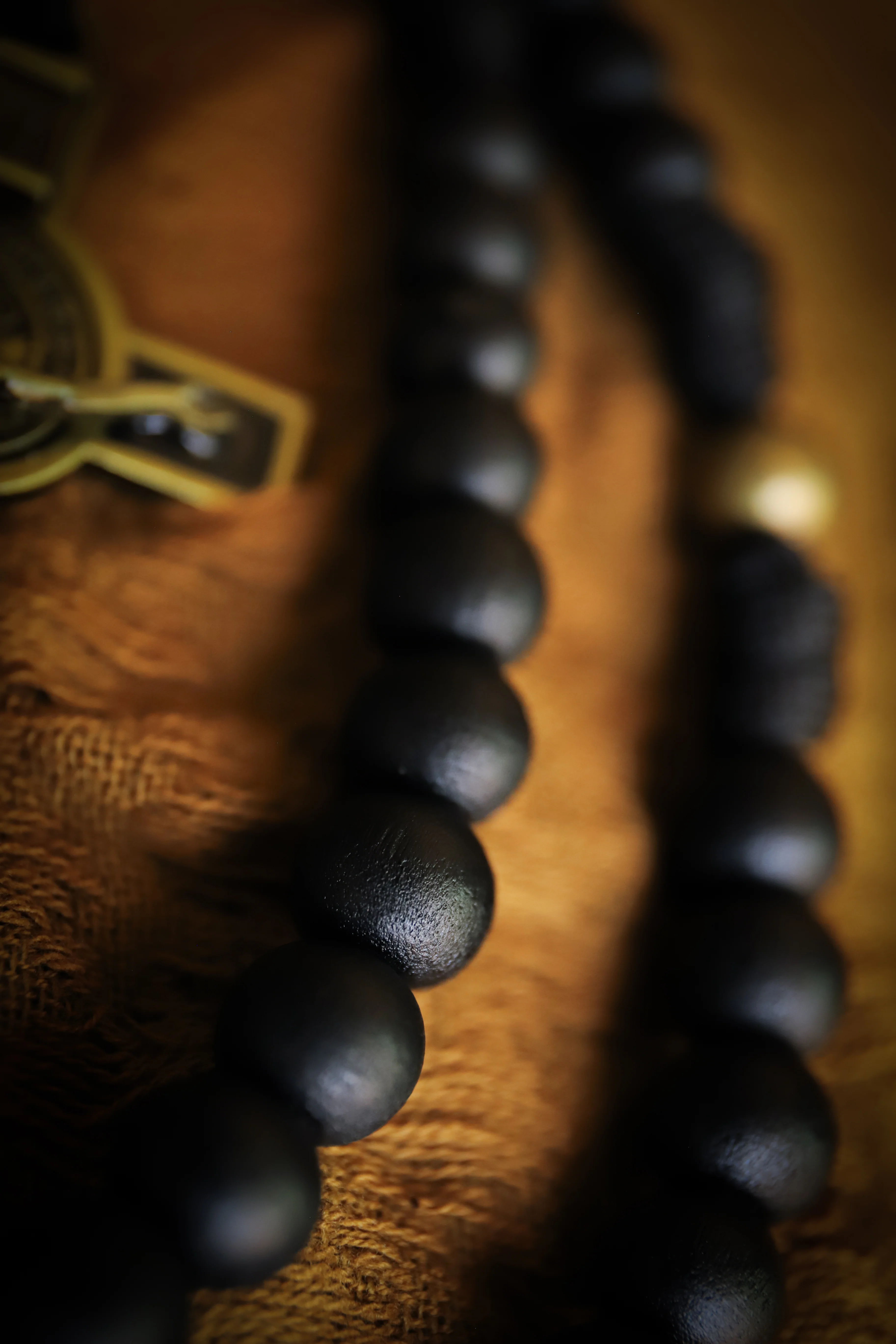 St. Benedict Belt Rosary - Black Wood and Brass - Image 9